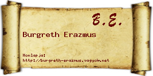 Burgreth Erazmus névjegykártya